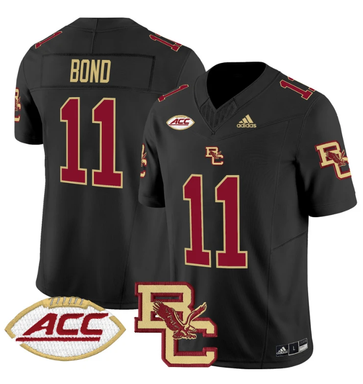Lewis Bond Jersey #11 Boston College Eagles 2024 Stitched Black by NCAA Football Jersey