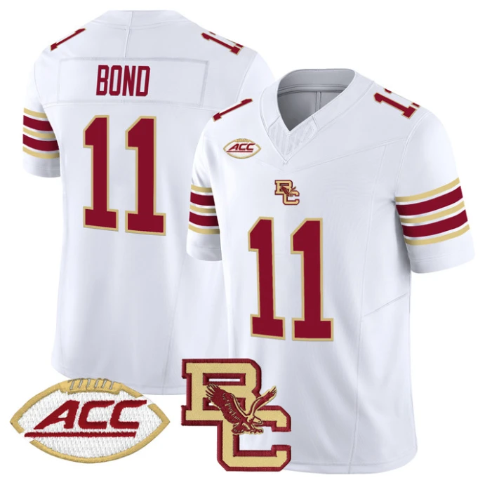 Lewis Bond Jersey #11 Boston College Eagles 2025 Vapor Stitched White by NCAA Football Jersey
