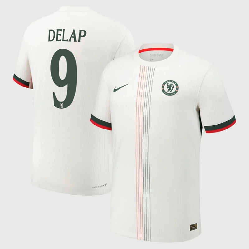 Liam Delap 9 Chelsea 2025-26 Away Jersey – White by Soccer Jersey