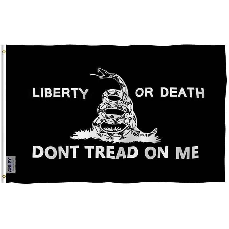 Liberty Or Death Gadsden Flag - Don't Tread On Me Flag with Brass Grommets 3X5Ft Banner USA by flagsjustdoit