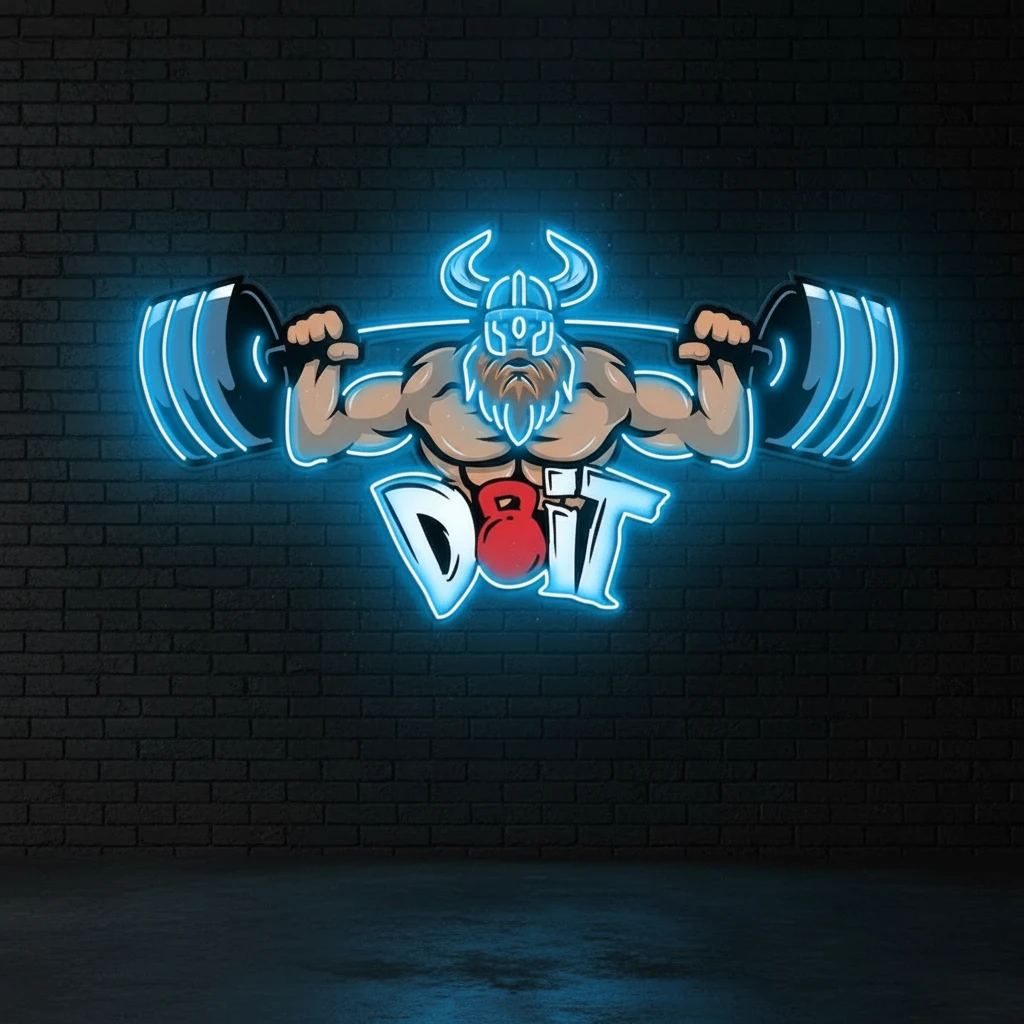 Lifting Barbell LED Neon Sign Gym Game Room Decor Sign by Neonchics