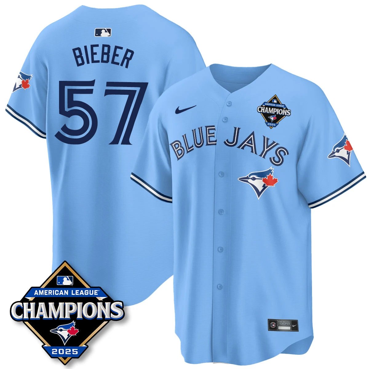 Toronto Blue Jays 2025 American League Champions Jersey - All Stitched by Toronto Blue Jays