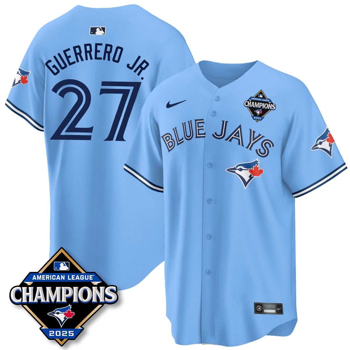 Toronto Blue Jays 2025 American League Champions Jersey - All Stitched by Toronto Blue Jays