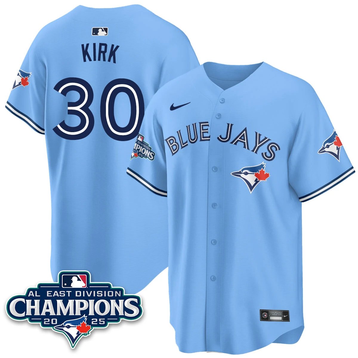 Toronto Blue Jays AL East Division Champions Jersey - All Stitched by Toronto Blue Jays