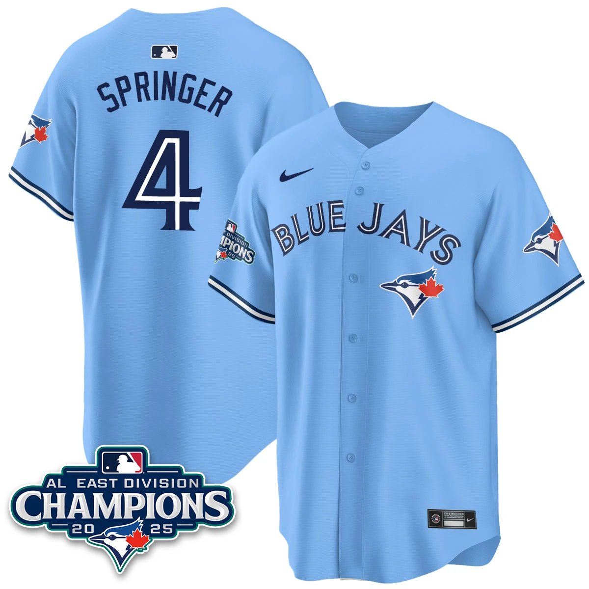 Toronto Blue Jays AL East Division Champions Jersey - All Stitched by Toronto Blue Jays