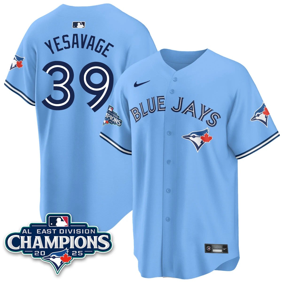 Toronto Blue Jays AL East Division Champions Jersey - All Stitched by Toronto Blue Jays
