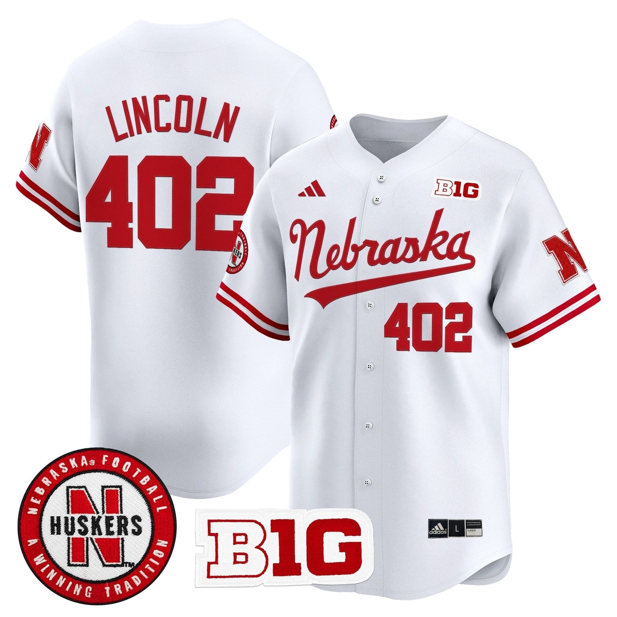 Lincoln Jersey #402 Nebraska Cornhuskers 2025 Vapor Baseball White by My Store