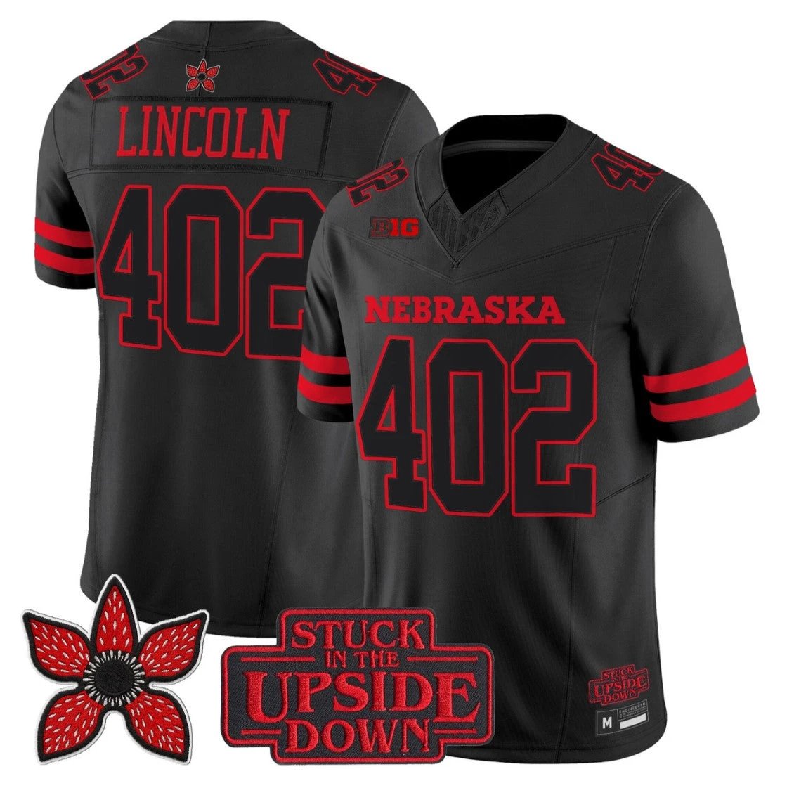 Lincoln Jersey #402 Nebraska Cornhuskers Stranger Things Edition Stitched by NCAA Football Jersey