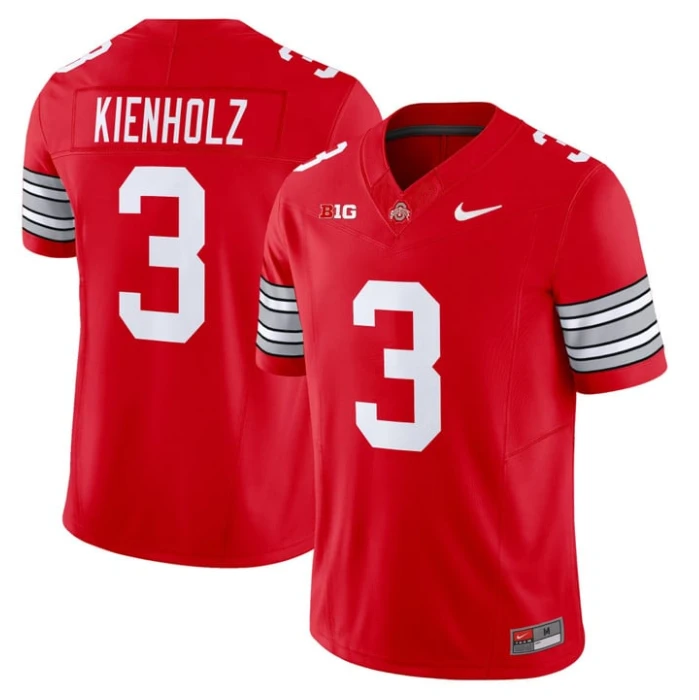 Lincoln Kienholz Jersey #3 Ohio State Heritage Stripe 2025-26 Stitched Red by My Store