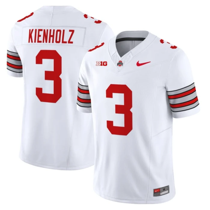 Lincoln Kienholz Jersey #3 Ohio State Heritage Stripe 2025-26 Stitched White by My Store