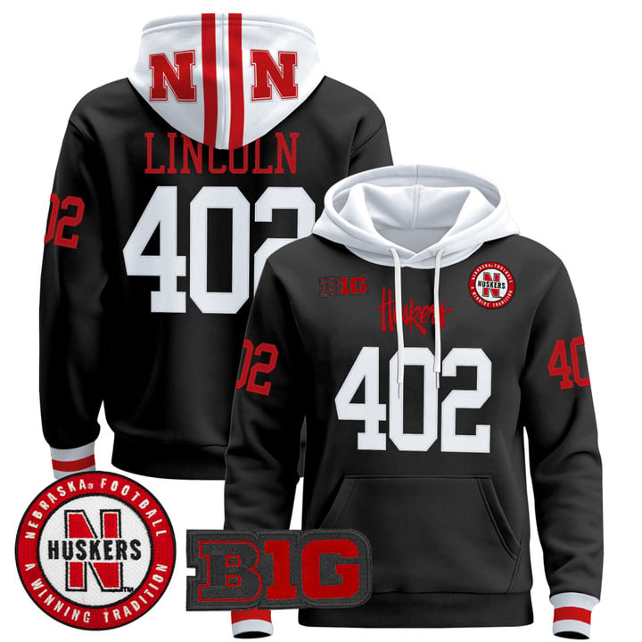 Lincoln Hoodie #402 Nebraska Cornhuskers 2025 Premium Pullover Stitched by Hoodie Pullover