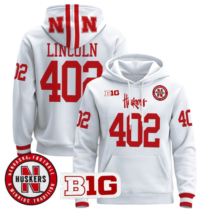 Lincoln Hoodie #402 Nebraska Cornhuskers 2025 Premium Pullover Stitched by Hoodie Pullover