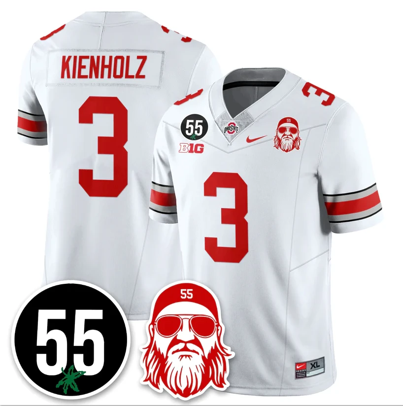 Lincoln Kienholz Jersey #3 Ohio State Buckeyes Nick Mangold Patch Stitched by My Store NCAA Football Jerseys
