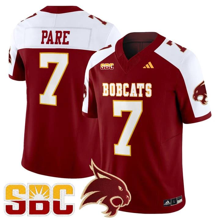 Lincoln Pare Jersey #7 Texas State Bobcats 2025 Limited Stitched by My Store NCAA Football Jerseys