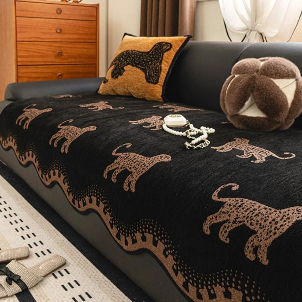 Lion Wavy Non-Slip Sofa Cover by Casa & Beyond