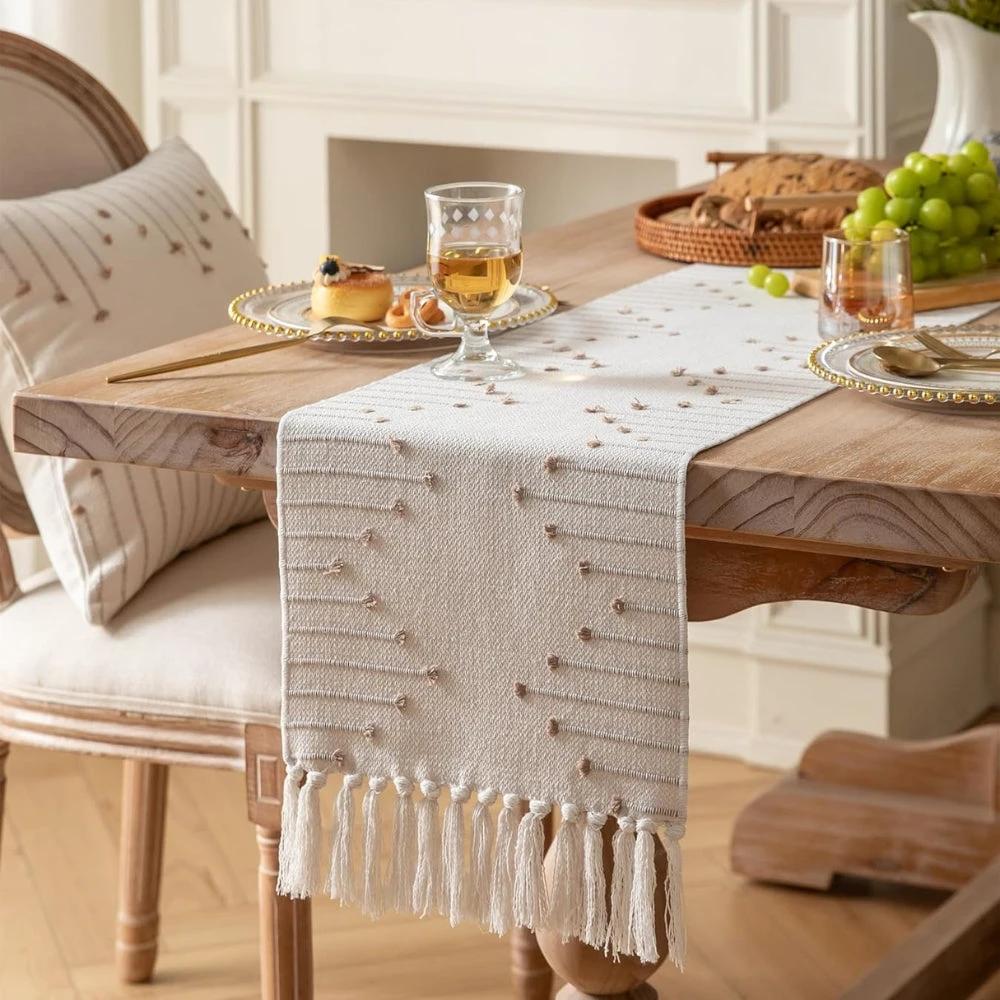 Liora Elegant Tassel Table Runner by Casa & Beyond