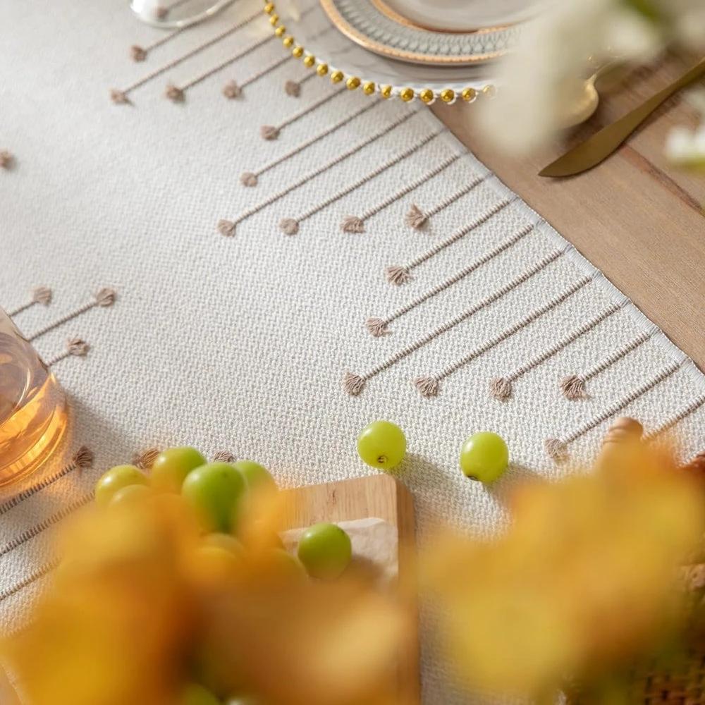 Liora Elegant Tassel Table Runner by Casa & Beyond
