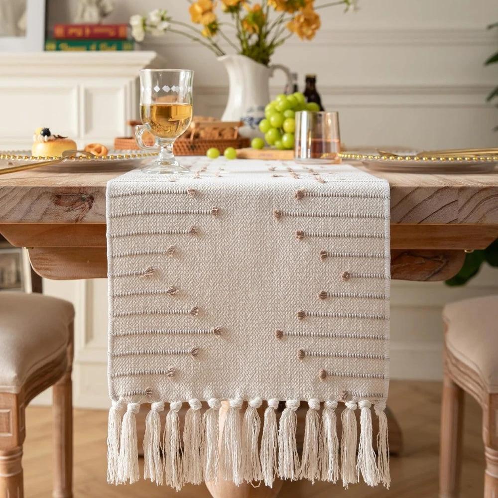 Liora Elegant Tassel Table Runner by Casa & Beyond