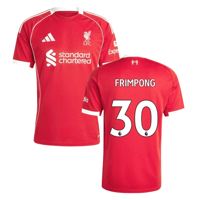 Liverpool 2025-26 FRIMPONG #30 Home Jersey – Red by Soccer Jersey