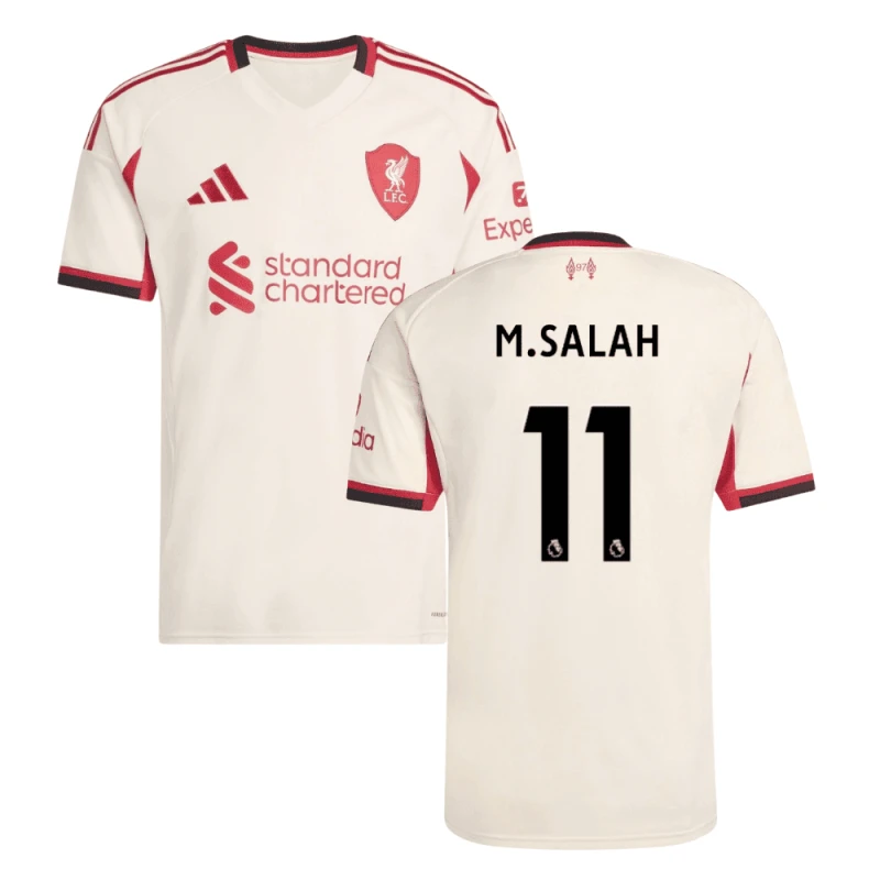 Liverpool 2025-26 M.SALAH 11 Away Jersey – Cream by Soccer Jersey