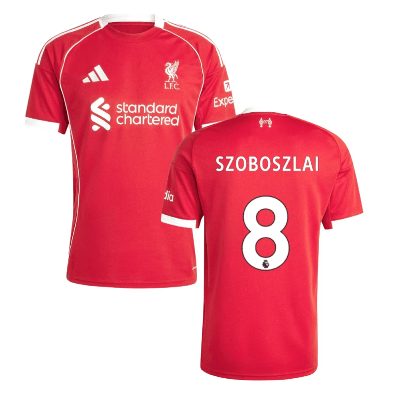 Liverpool 2025-26 SZOBOSZLAI 8 Home Jersey – Red by Soccer Jersey