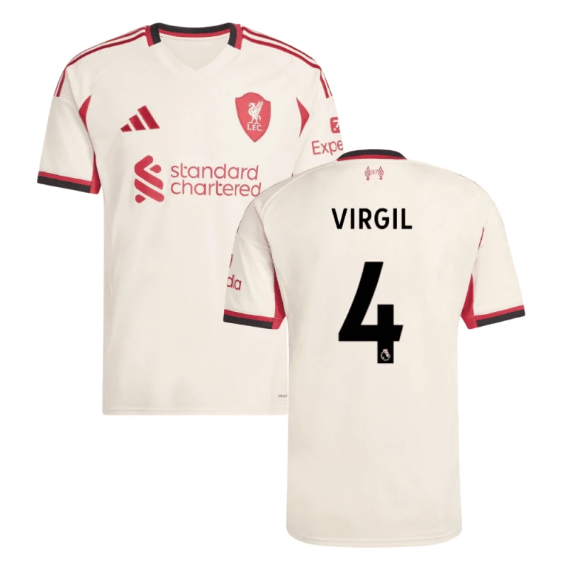Liverpool 2025-26 VIRGIL 4 Away Jersey – Cream by Soccer Jersey