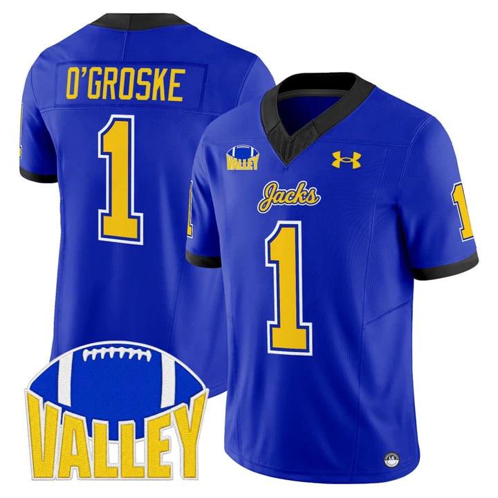 Lofton O'Groske Jersey #1 South Dakota State Jackrabbits 2025 Stitched by My Store NCAA Football Jerseys