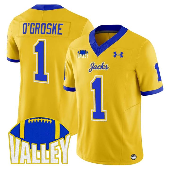 Lofton O'Groske Jersey #1 South Dakota State Jackrabbits 2025 Stitched by My Store NCAA Football Jerseys