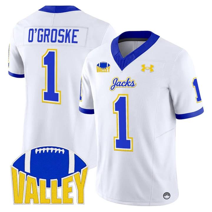 Lofton O'Groske Jersey #1 South Dakota State Jackrabbits 2025 Stitched by My Store NCAA Football Jerseys