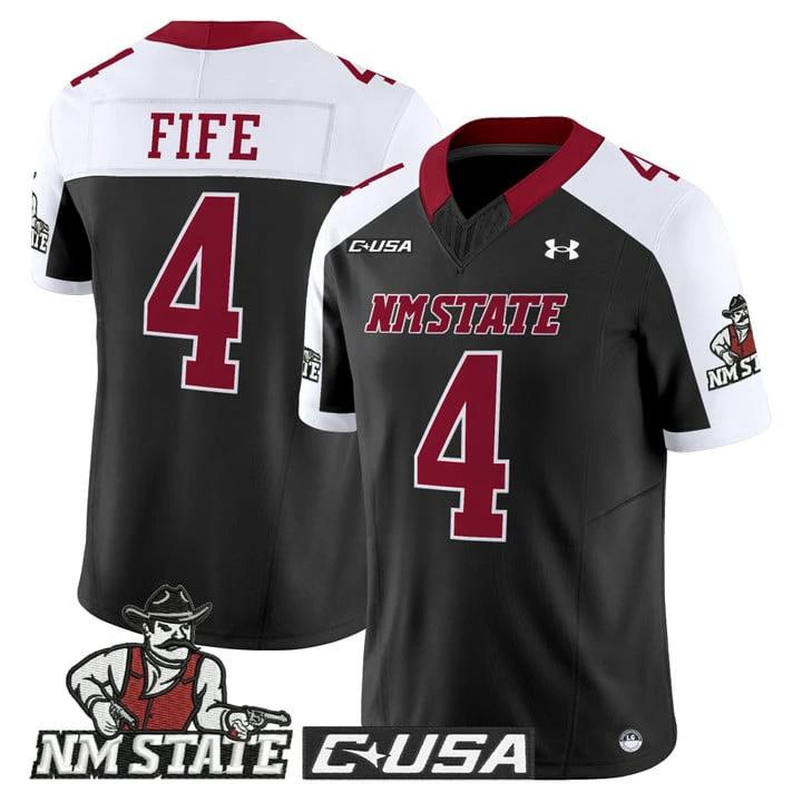 Logan Fife Jersey #4 New Mexico State Aggies 2025 Vapor Stitched by My Store NCAA Football Jerseys