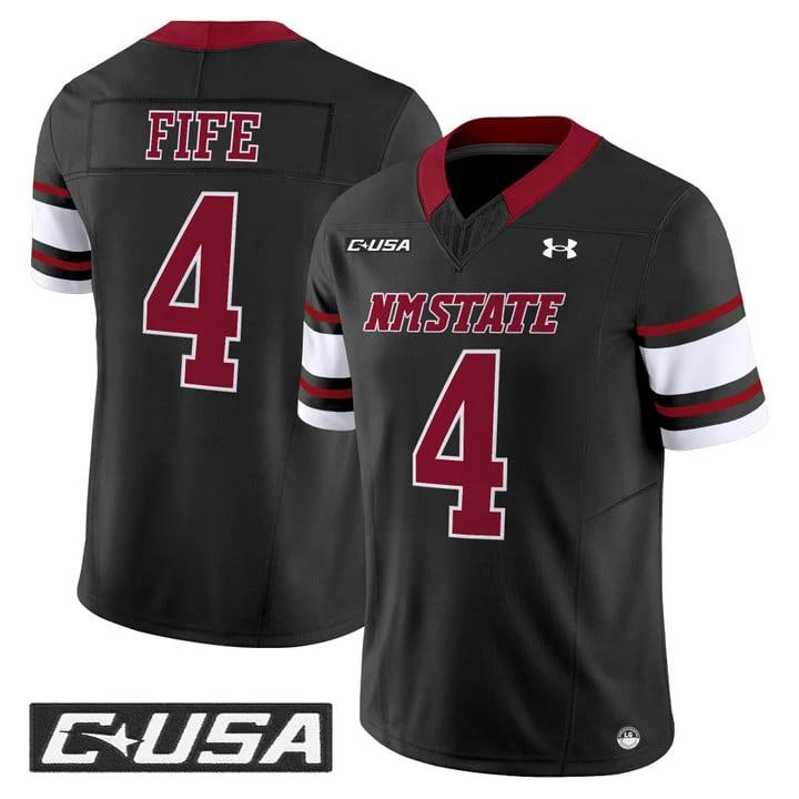 Logan Fife Jersey #4 New Mexico State Aggies 2025 Vapor Stitched by My Store NCAA Football Jerseys