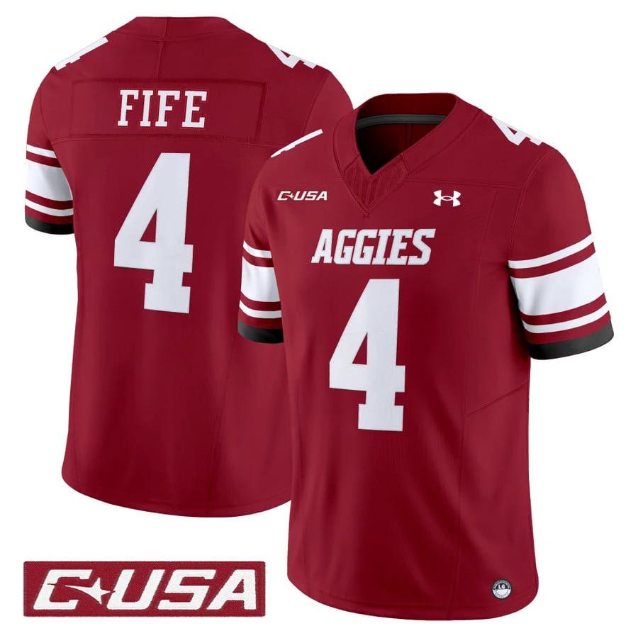 Logan Fife Jersey #4 New Mexico State Aggies 2025 Vapor Stitched by My Store NCAA Football Jerseys
