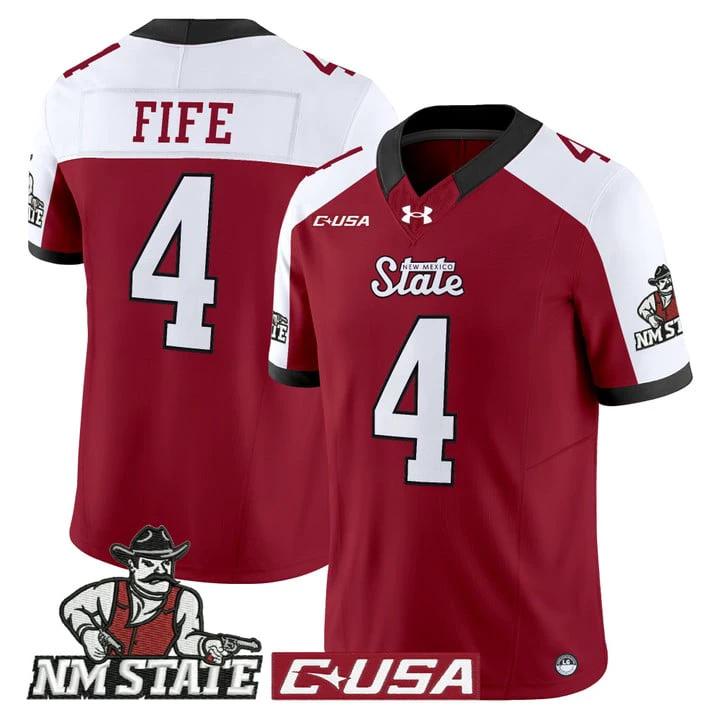 Logan Fife Jersey #4 New Mexico State Aggies 2025 Vapor Stitched by My Store NCAA Football Jerseys