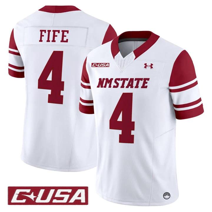 Logan Fife Jersey #4 New Mexico State Aggies 2025 Vapor Stitched by My Store NCAA Football Jerseys