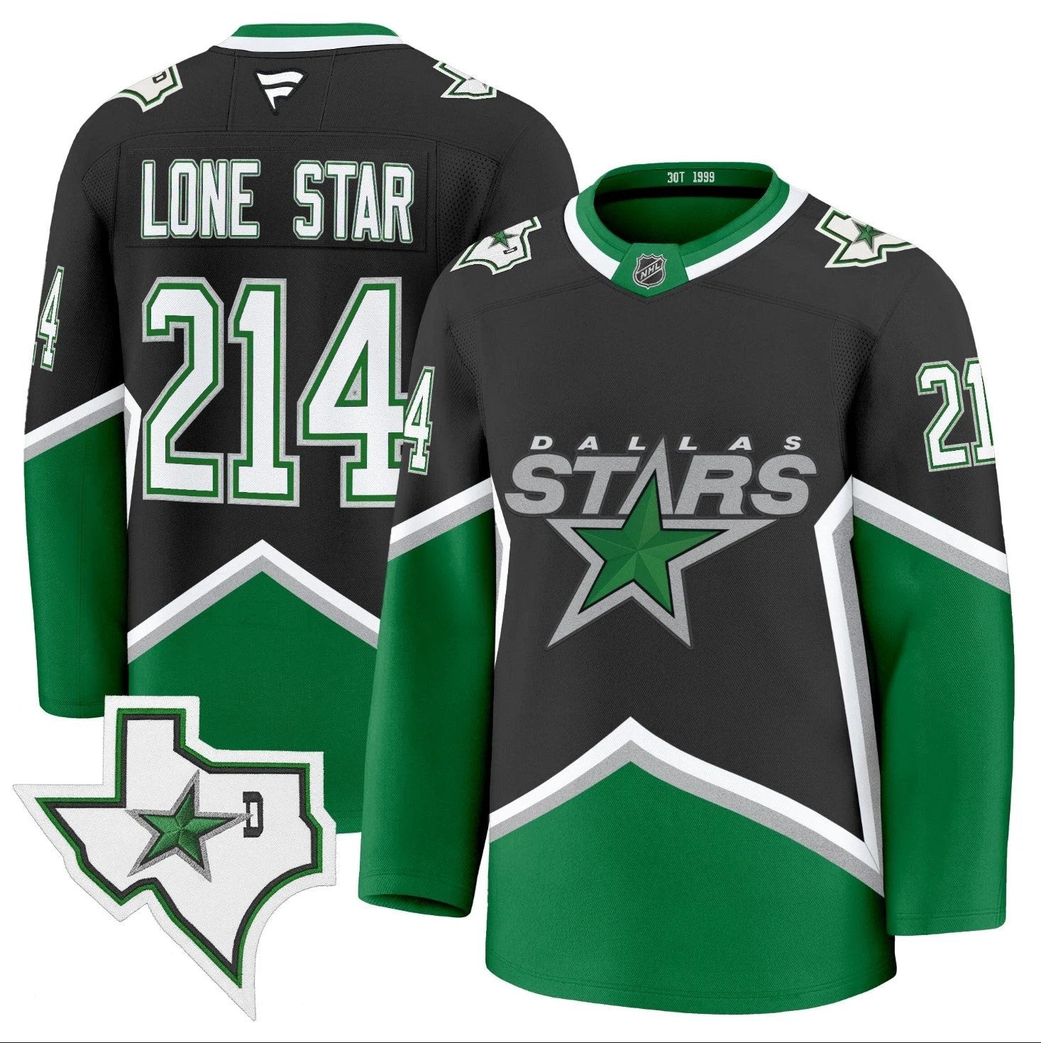 Lone Star Jersey #214 Dallas Stars '99 Throwback Premium All Stitched by Hockey David