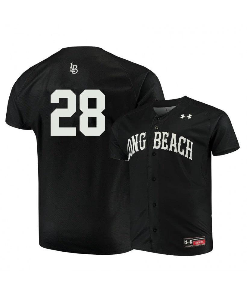Long Beach State Dirtbags 28 Thomas Greely Black Baseball Jersey by My Store