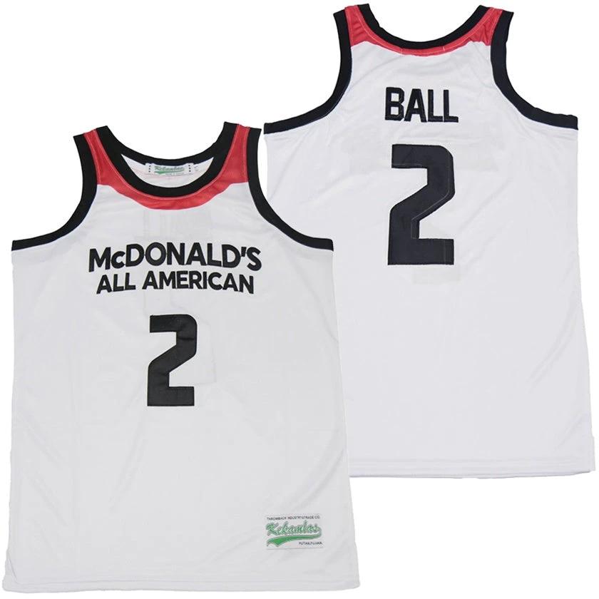Lonzo Ball #2 Mcdonalds Movie Basketball Jersey White by My store basketball
