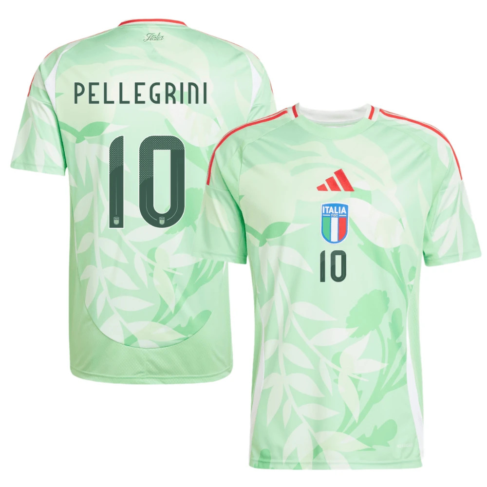 Lorenzo Pellegrini 10 Italy National Team 2025-26 Away Men Jersey – Green by Soccer Jersey