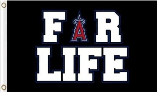 Los Angeles Angels For Life Flag 3X5Ft Banner USA Polyester with Brass Grommets by flagsjustdoit