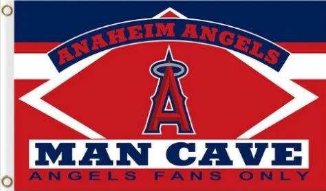 Los Angeles Angels Man Cave Flag 3X5Ft Banner USA Polyester with Brass Grommets by flagsjustdoit