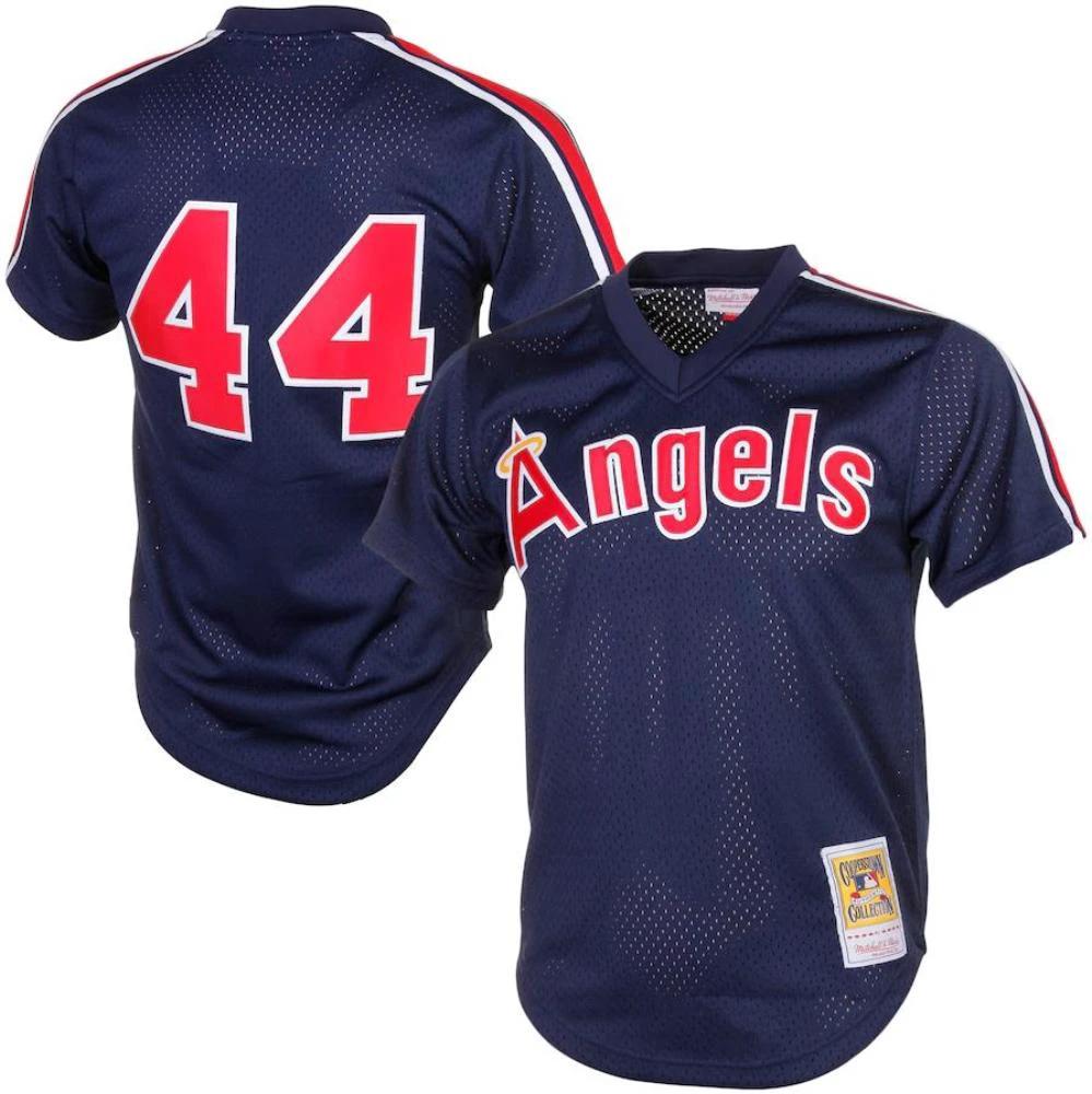 Los Angeles Angels Reggie Jackson Navy Throwback Mesh Pullover Jersey by My Store