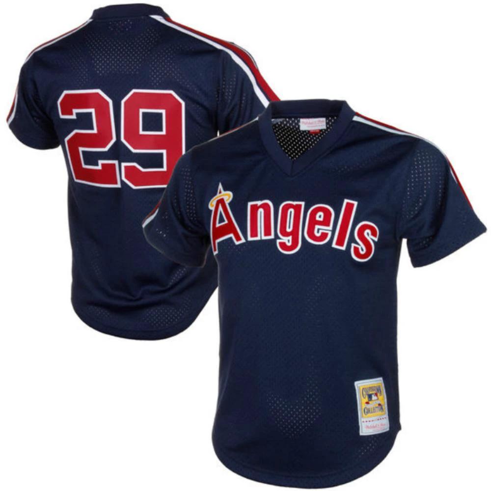 Los Angeles Angels Rod Carew Navy Throwback Mesh Pullover Jersey by My Store
