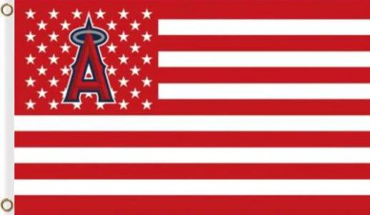 Los Angeles Angels USA American Flag 3X5Ft Banner USA Polyester with Brass Grommets by flagsjustdoit