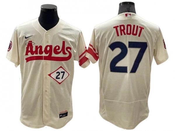 Los Angeles Angels #27 Mike Trout City Connect Flex Base Jersey by My Store