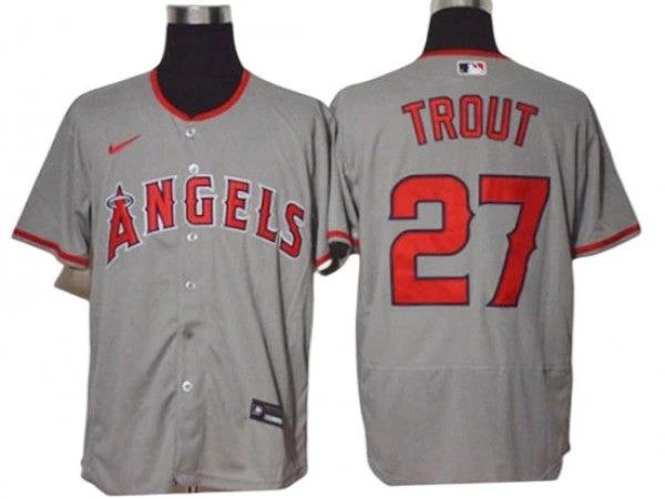 Los Angeles Angels #27 Mike Trout Gray Road Flex Base Jersey by My Store
