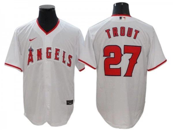 Los Angeles Angels #27 Mike Trout White Home Cool Base Jersey by My Store