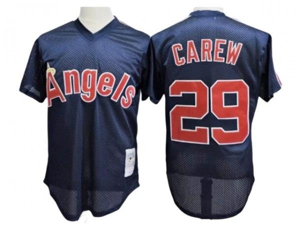 Los Angeles Angels #29 Rod Carew Navy Cooperstown Mesh Batting Practice Jersey by My Store
