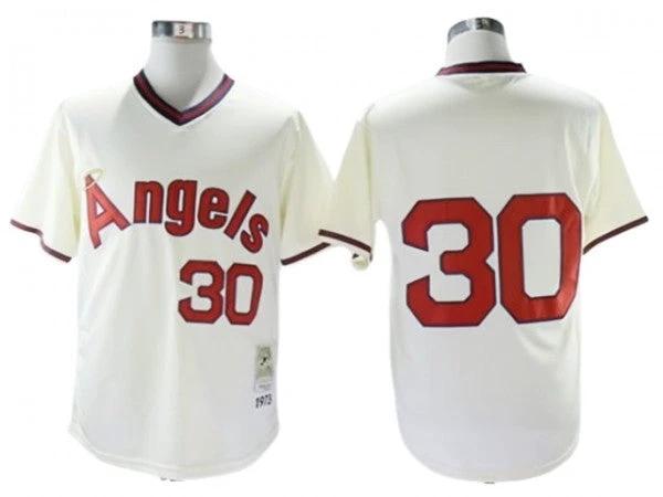 Los Angeles Angels #30 Nolan Ryan Cream 1973 Throwback Jersey by My Store