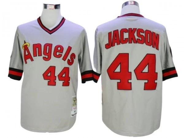 Los Angeles Angels #44 Reggie Jackson Gray Throwback Jersey by My Store