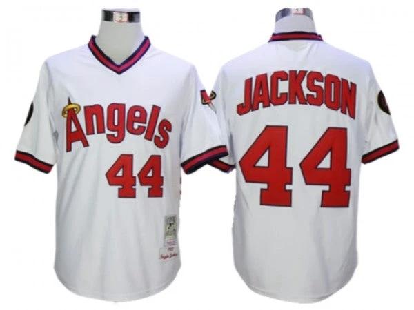 Los Angeles Angels #44 Reggie Jackson White 1982 Throwback Jersey by My Store
